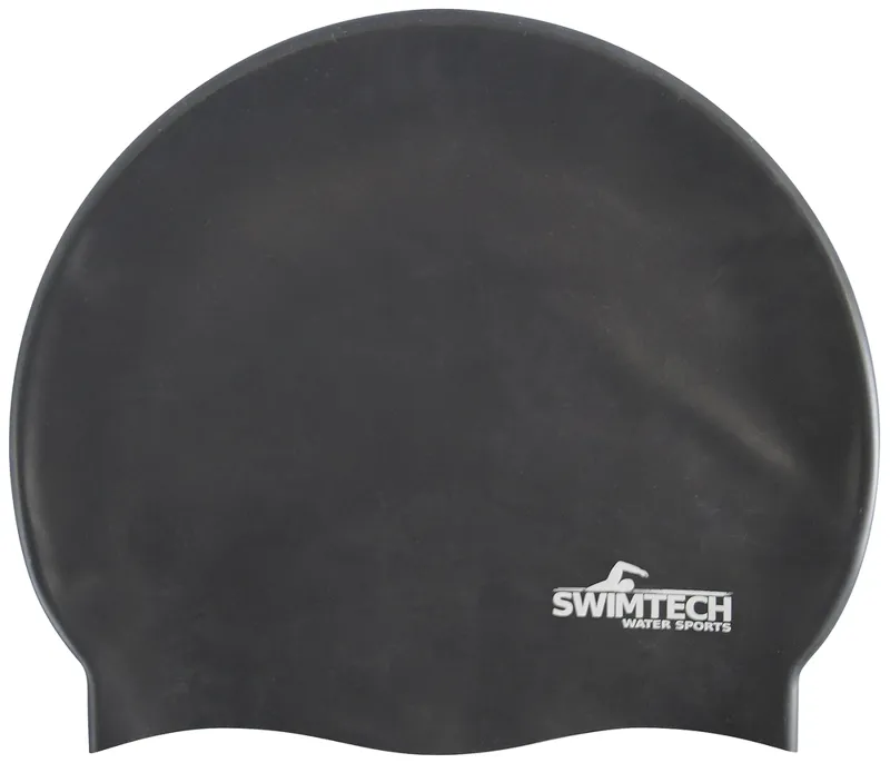 Swimtech Silicone Swim Cap Black